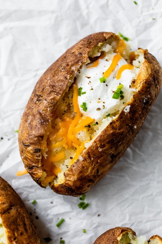 Air Fryer Loaded Baked Potatoes