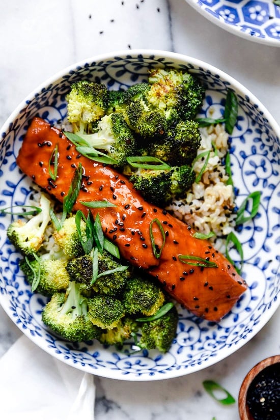 Air Fryer Salmon with Maple Soy Glaze