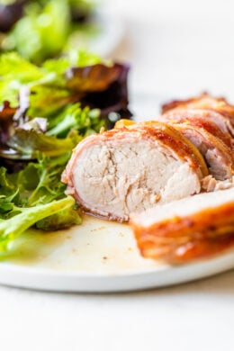 Air Fryer Bacon Wrapped Pork Tenderloin