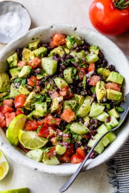 Black Bean, Avocado, Cucumber, and Tomato Salad