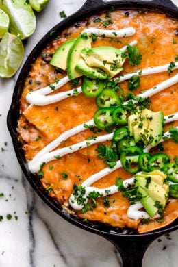 Cheesy Rotisserie Chicken Enchilada Skillet