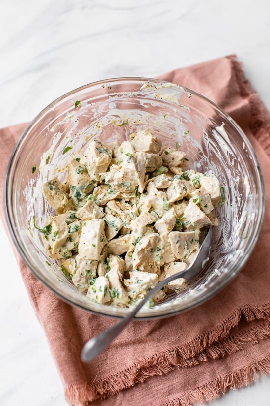 Cilantro Chicken Salad in a bowl