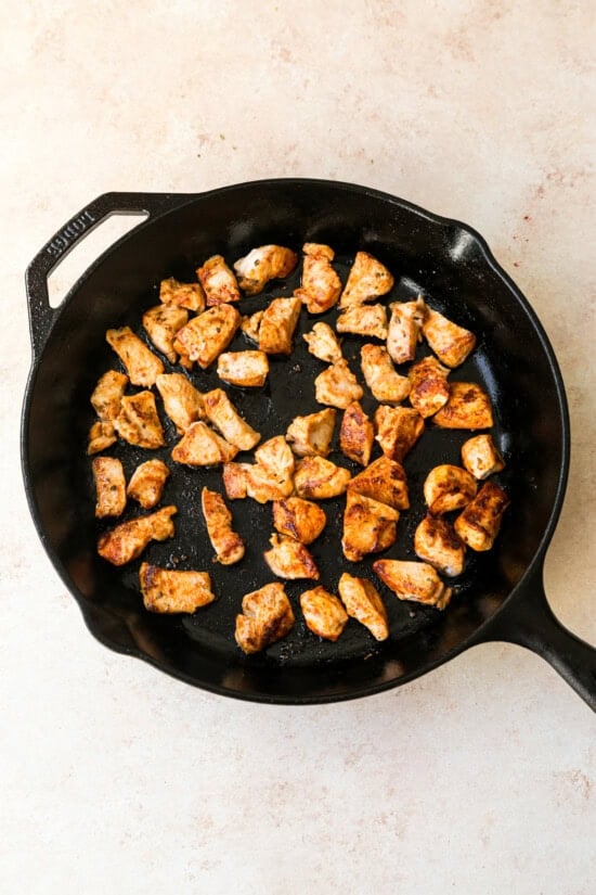 saute chicken in a hot skillet