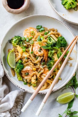 Drunken Style Noodles on a plate with chopsticks