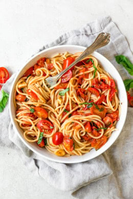 Grape Tomato Sauce with spaghetti