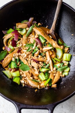 Chicken Stir Fry in a wok