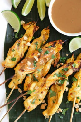 Chicken Satay with Peanut Sauce