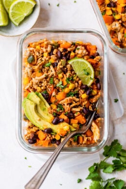 meal prep ground turkey sweet potatoes and black beans