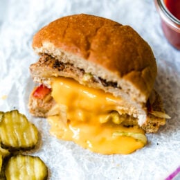 turkey burger stuffed with cheese