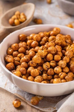 Oven-roasted chickpeas in bowl