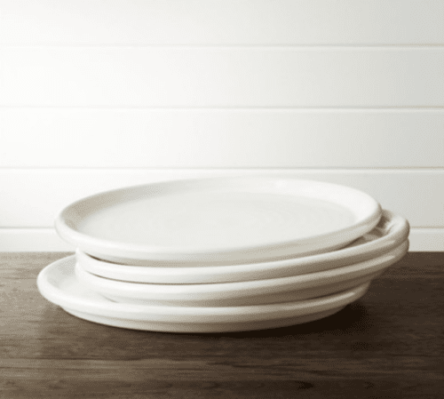 Crate & Barrel Set of 4 Farmhouse White Dinner Plate