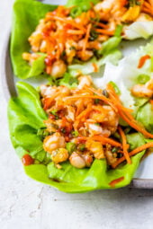 low carb Shrimp Dumpling Lettuce Wraps