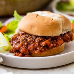 Sloppy Joe sandwich on a plate