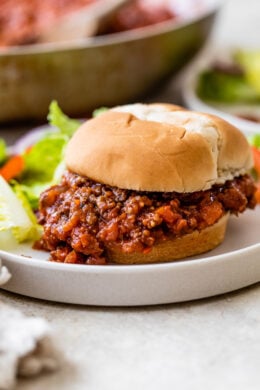 Sloppy Joe sandwich on a plate