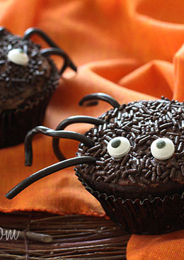 These Spooky Spider Halloween Cupcakes are healthy and lighter on the waistline, and are sure to be all the fright at your next Halloween party.