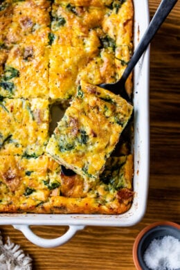 Bacon Spinach Breakfast Casserole