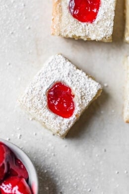 Strawberry Squares, these delicious baked treats are easy to make, feel free to use your favorite pie filling flavor!